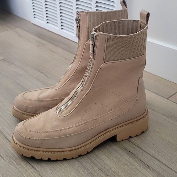 Sam Edelman Leone Lug Sole Chelsea Boot Sesame Tan Zip Up Boots Women Sz 10 M - Picture 11 of 13